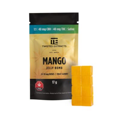 Twisted Jelly Bomb Mango (40mg THC / 40mg CBD)
