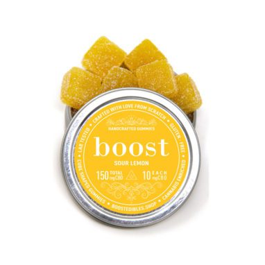 Boost – CBD Sour Lemon Gummies (150mg CBD per Tin)