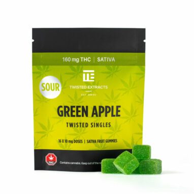 Twisted Extracts – Sour Twisted Singles – Green Apple (160mg THC)