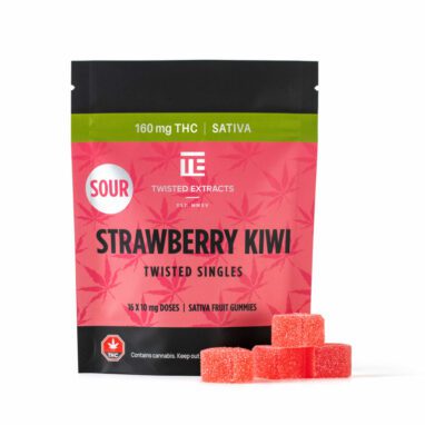 Twisted Extracts – Sour Twisted Singles – Strawberry Kiwi (160mg THC)