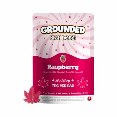 Grounded High Dose Leafs – Raspberry 1000mg Gummies