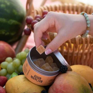 Aller Manger – Fruit Bites – Mango – 1500mg per tin | 50mg CBD Per Gummy