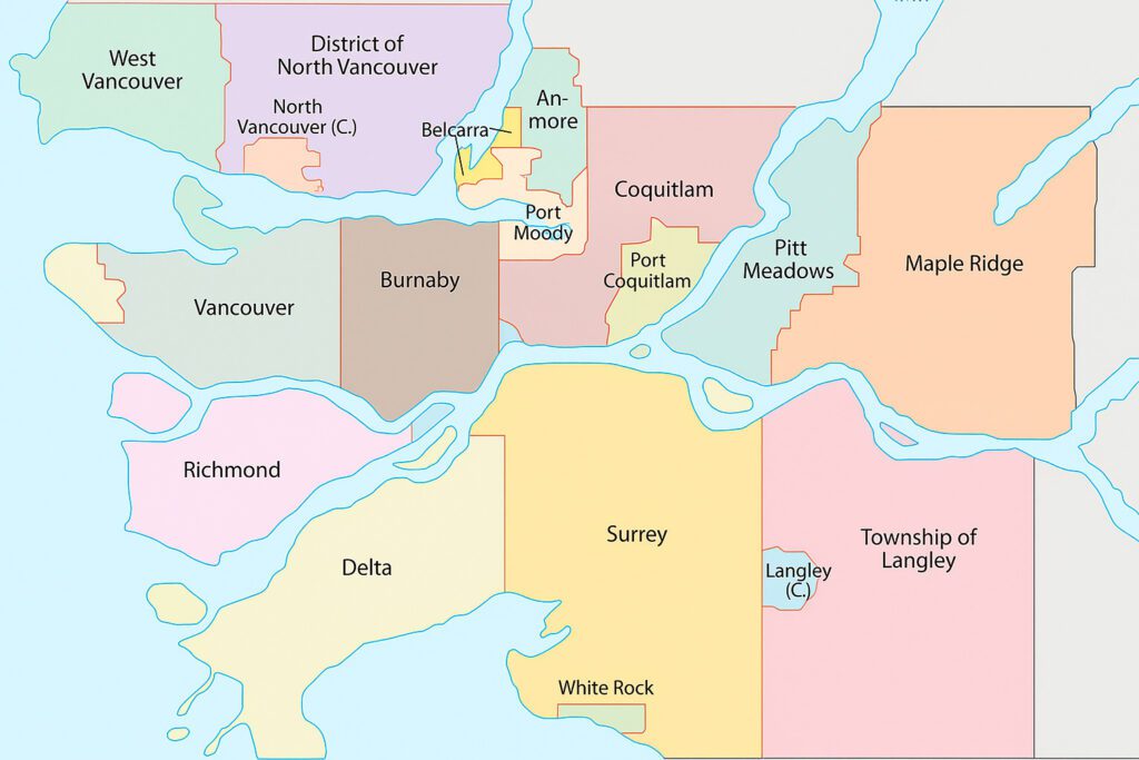 lower mainland map - Cannabis Deals In Canada